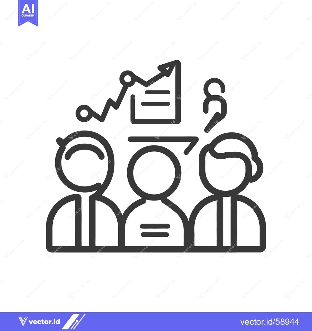 Premium Vector of Group of people analyze a report with an upward trend