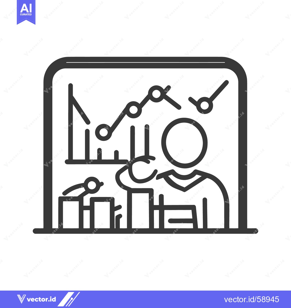 Premium Vector dari A person is analyzing data displayed on a screen or monitor
