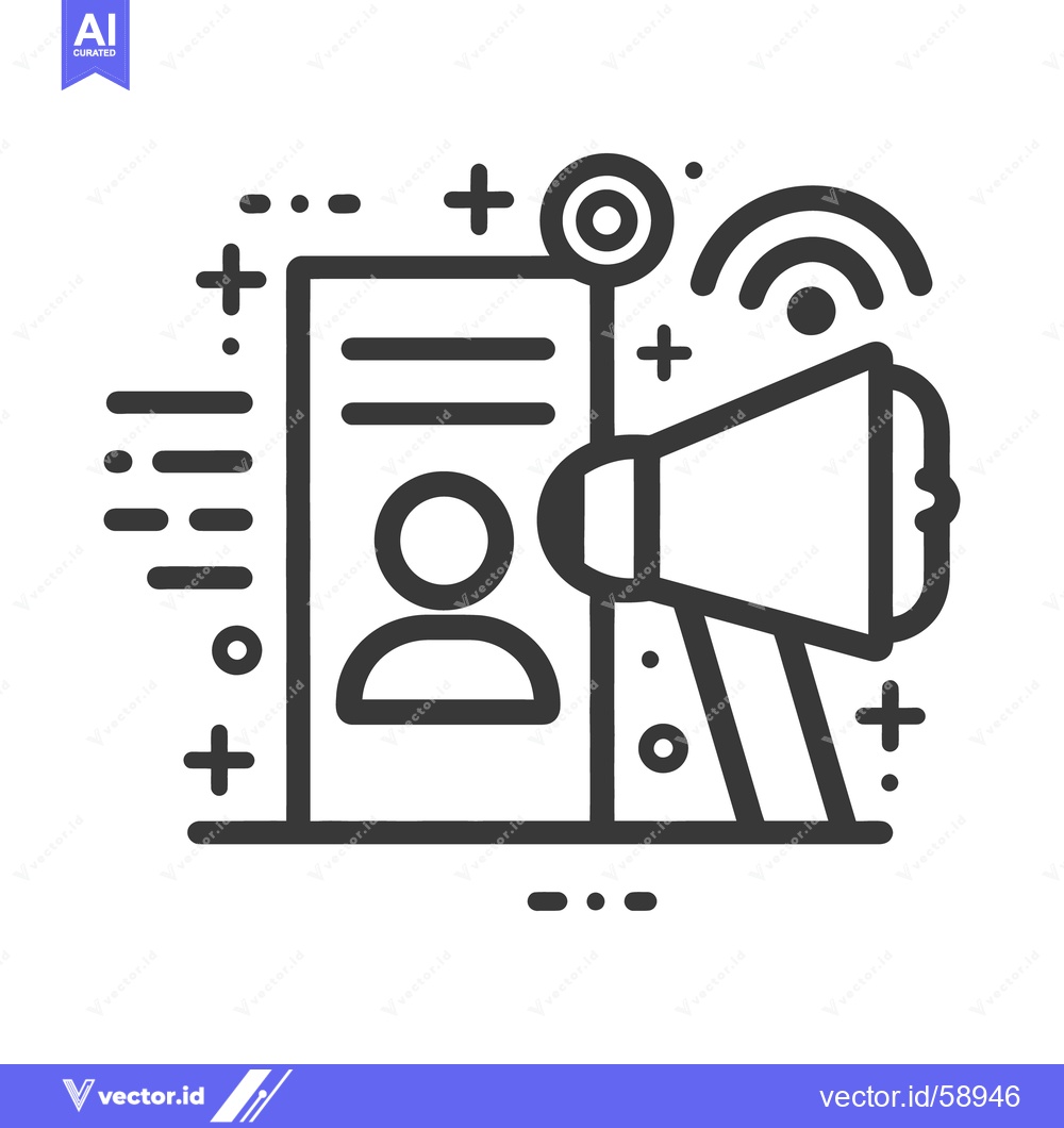 Premium Vector dari An illustration of a person and a loudspeaker advertising