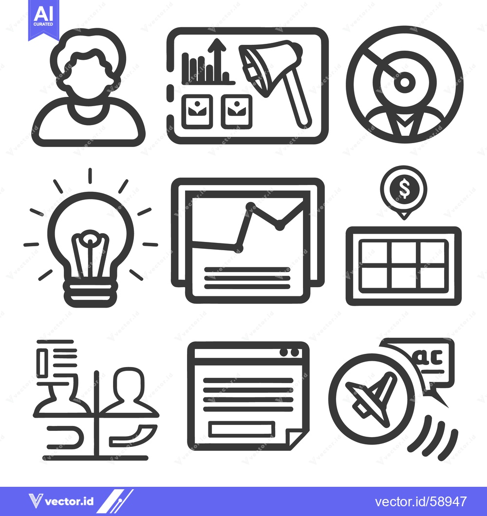 Premium Vector dari Various digital icons representing business and analytical concepts ar