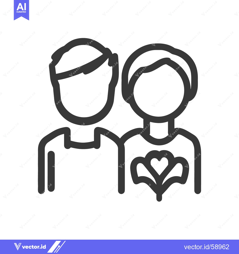Premium Vector of A simple graphic illustration of two people embracing each other