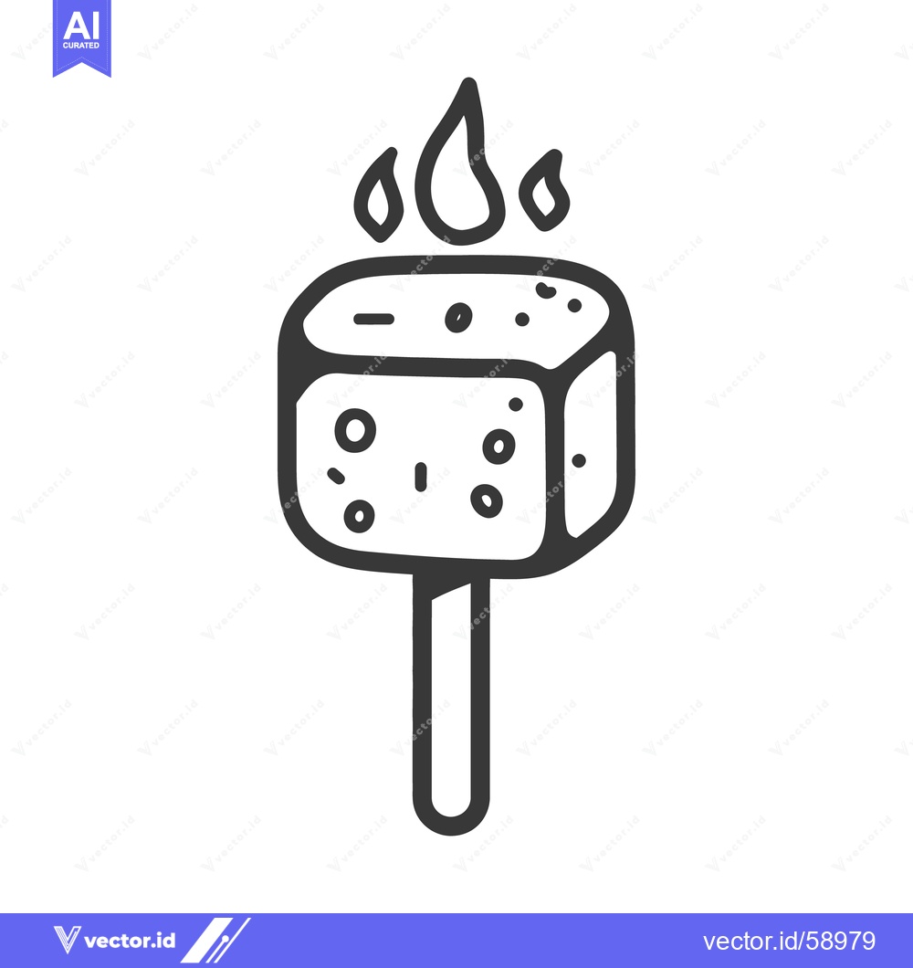 Premium Vector dari A simplistic illustration of a roasted treat on a stick