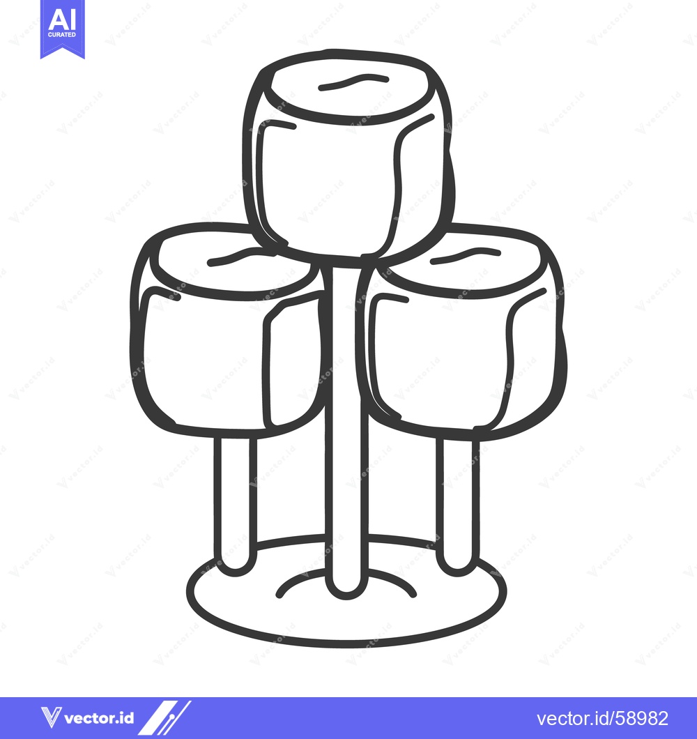Premium Vector dari Three stacked cylinder shaped objects with small stems and a base