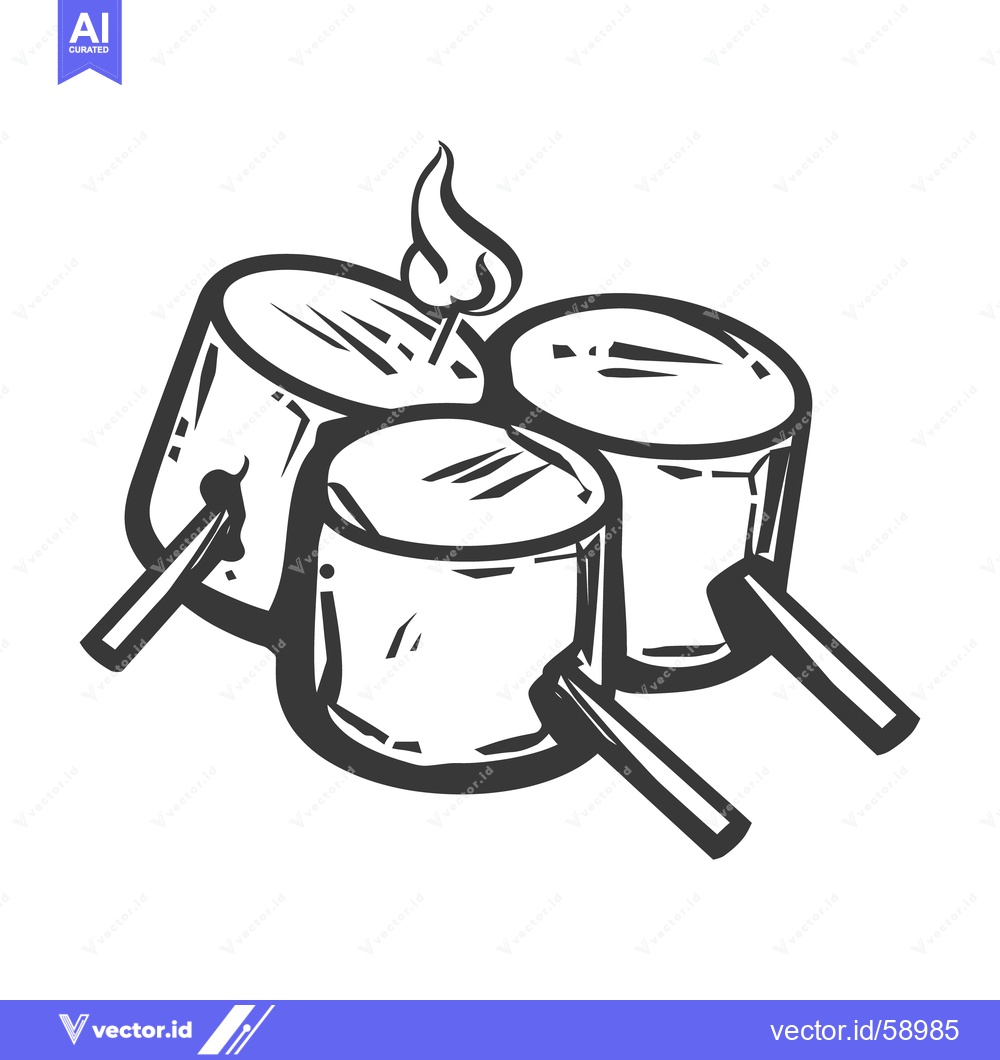 Premium Vector of An illustration depicting marshmallows being roasted over an open flam
