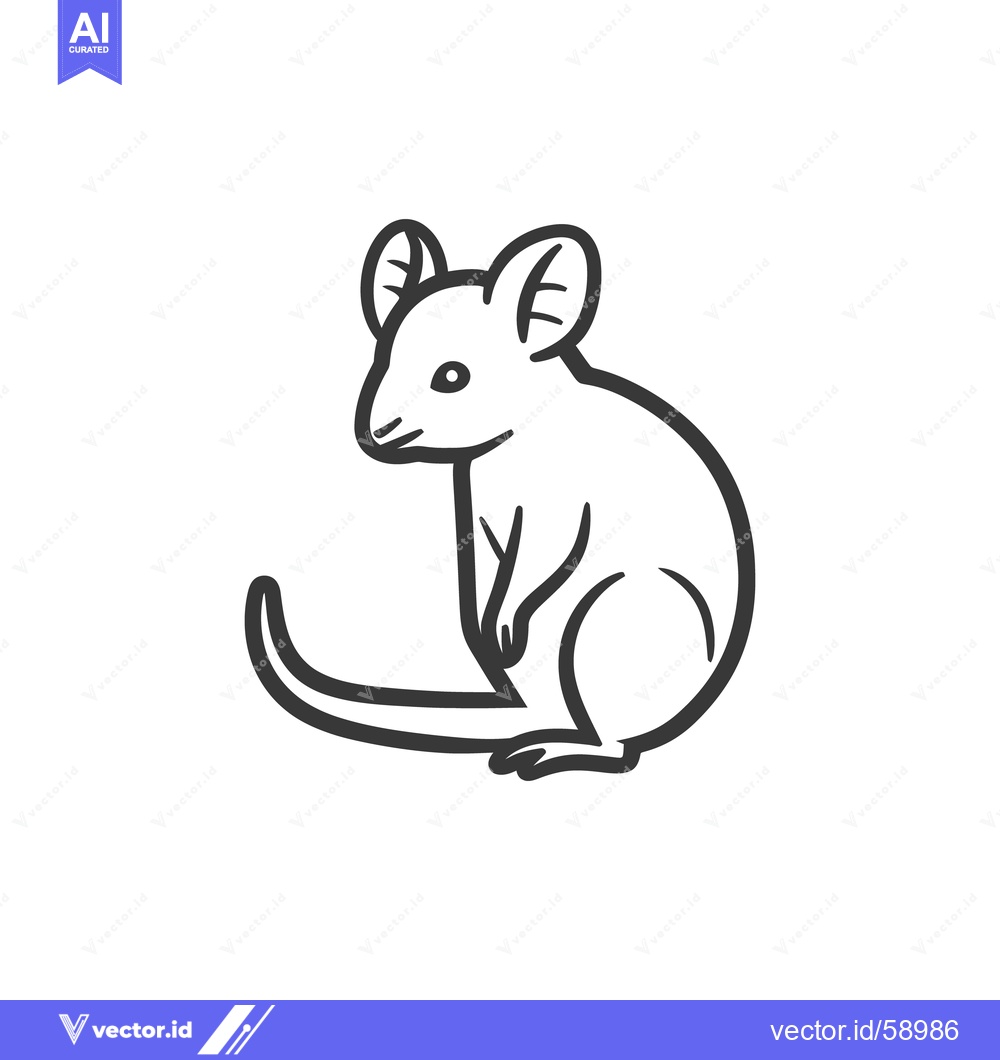 Premium Vector of A Simple Black And White Line Art Depiction Of A Small Animal