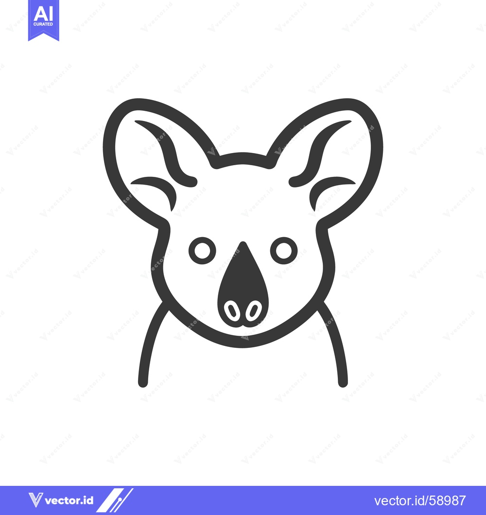 Premium Vector of An isolated and minimalistic graphic of a small koala bear