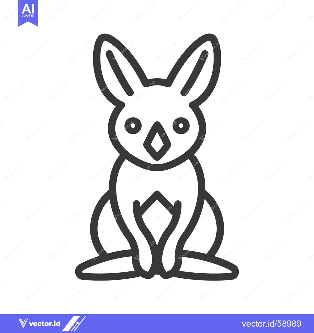 Premium Vector dari A simple black and white line illustration of a sitting rabbit