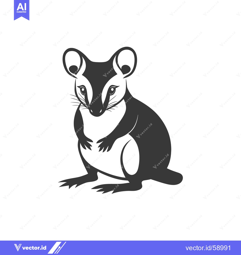 Premium Vector of A stylized illustration depicting a small rodent in a sitting pose