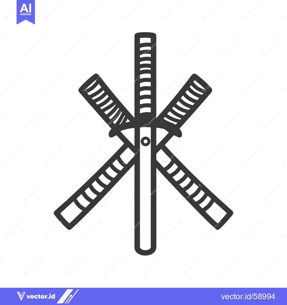 Premium Vector of Four stylized crossed swords arranged in a symmetrical star shape