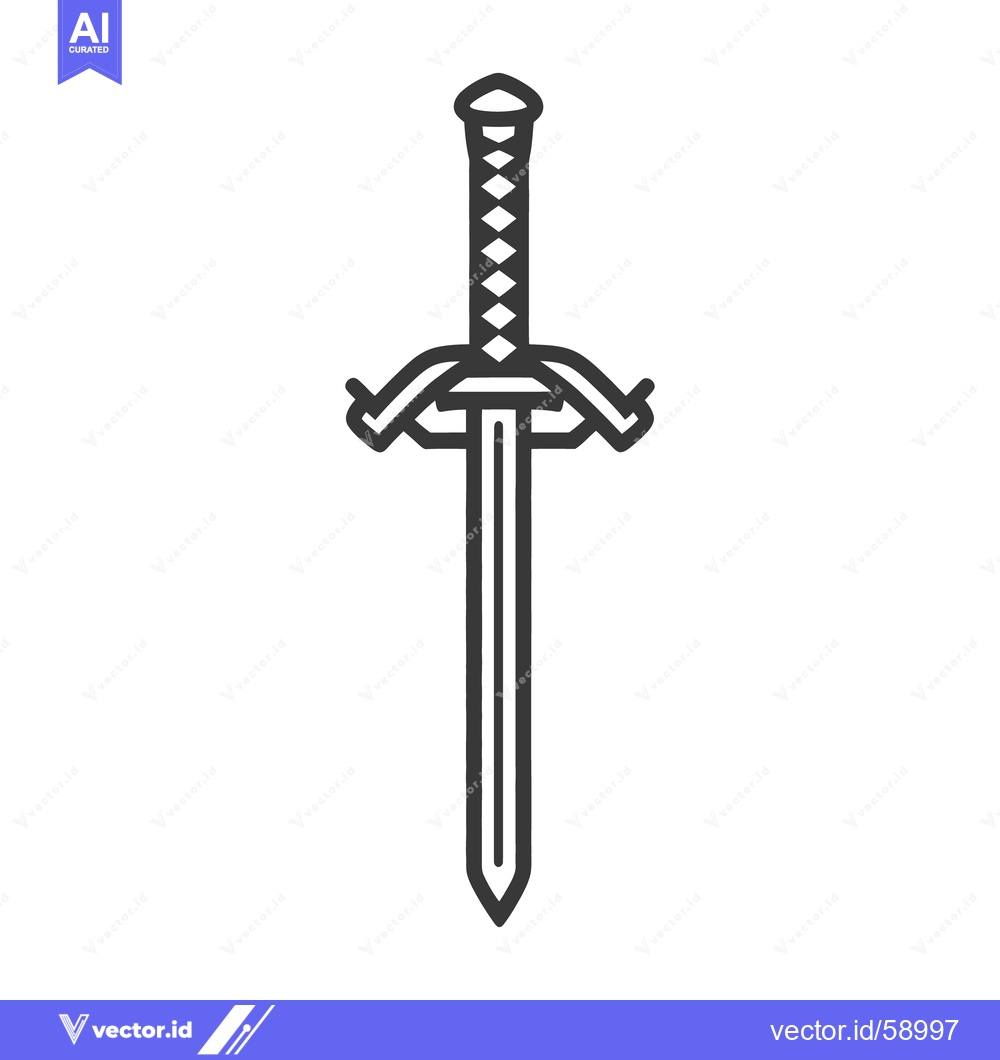 Premium Vector of A stylized illustration depicting a classic sword with intricate detai