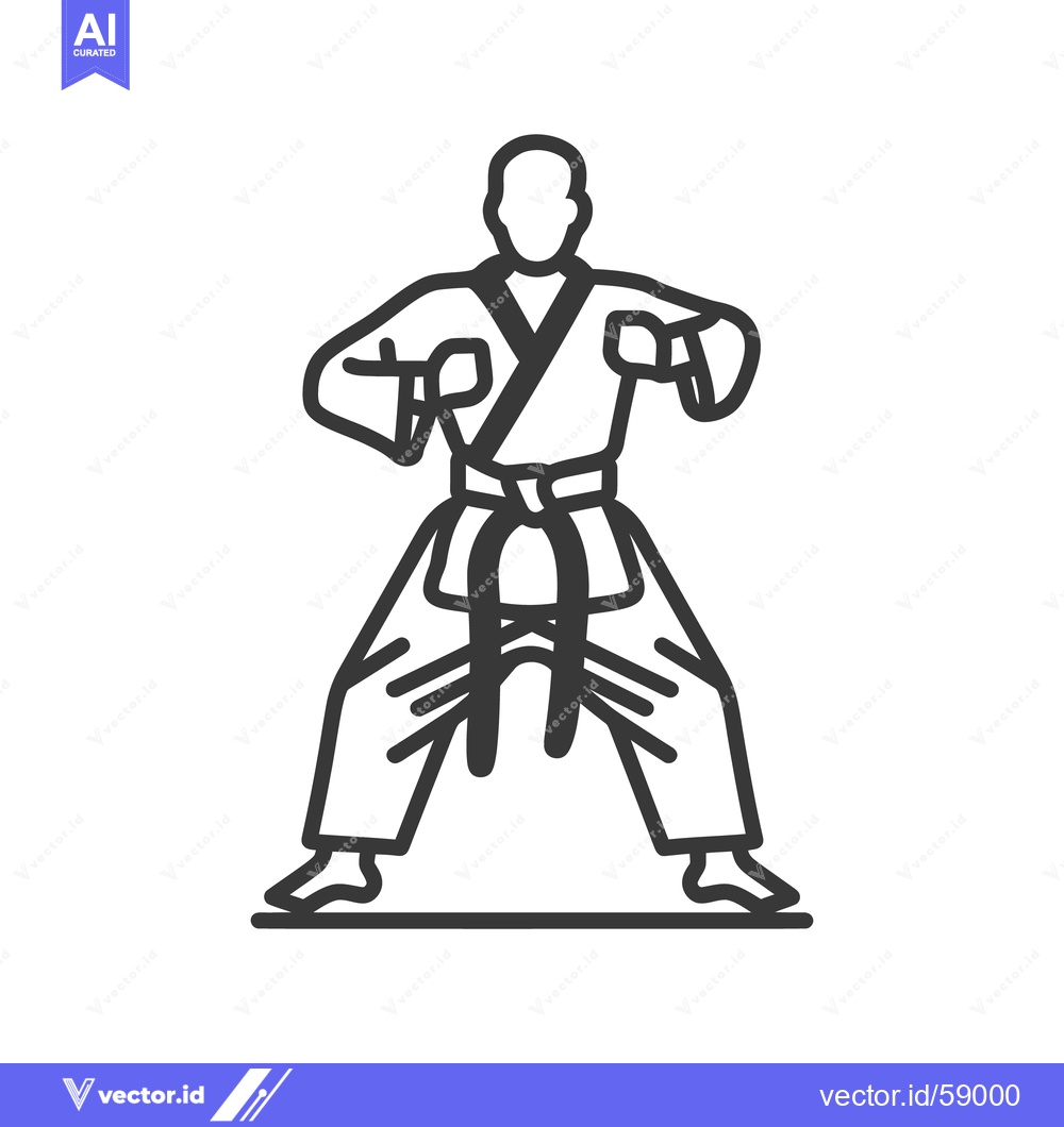 Premium Vector dari An Illustration Depicting a Person in Martial Arts Posture