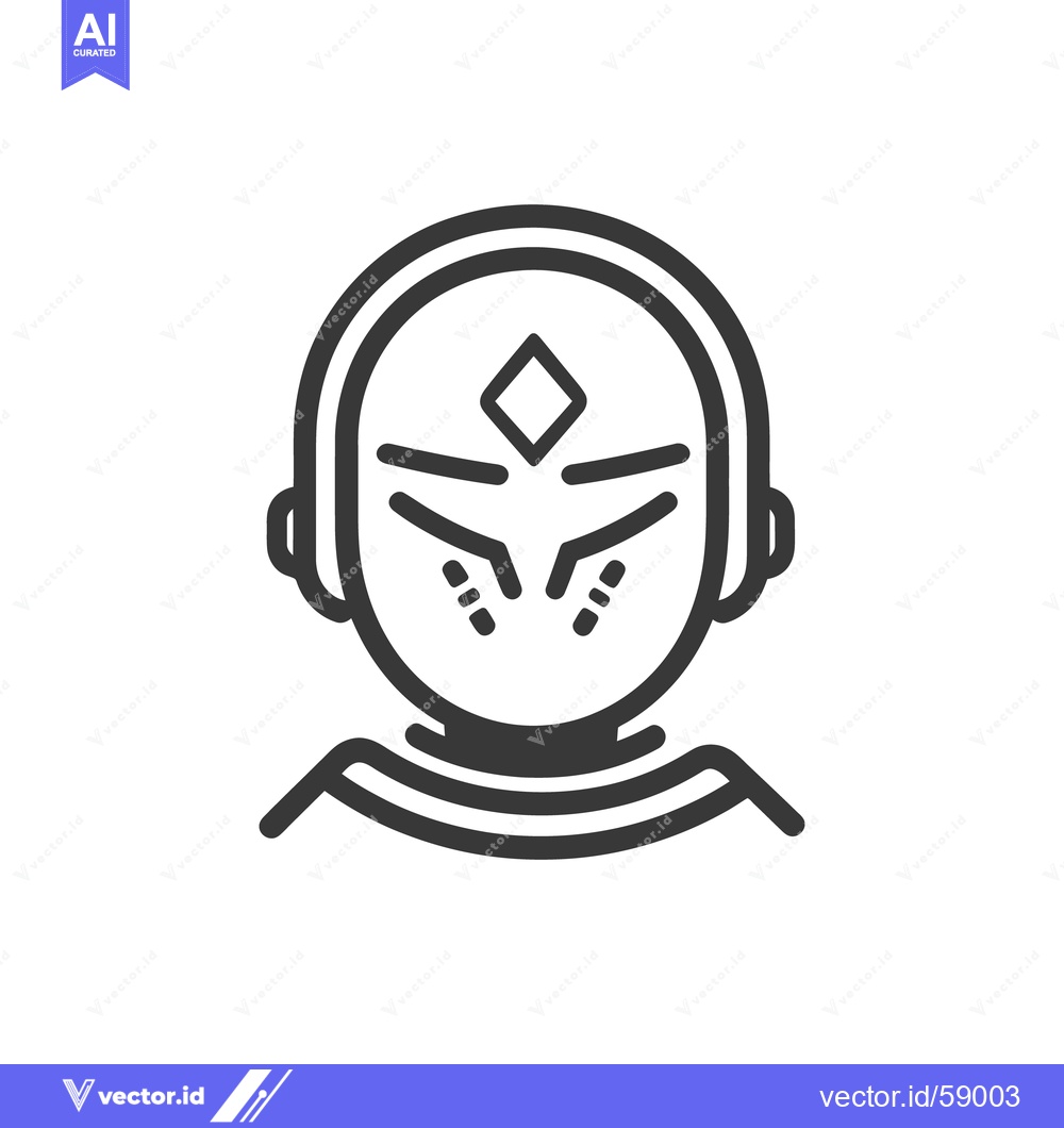 Premium Vector dari A stylized illustration depicting a human head with decorative marking