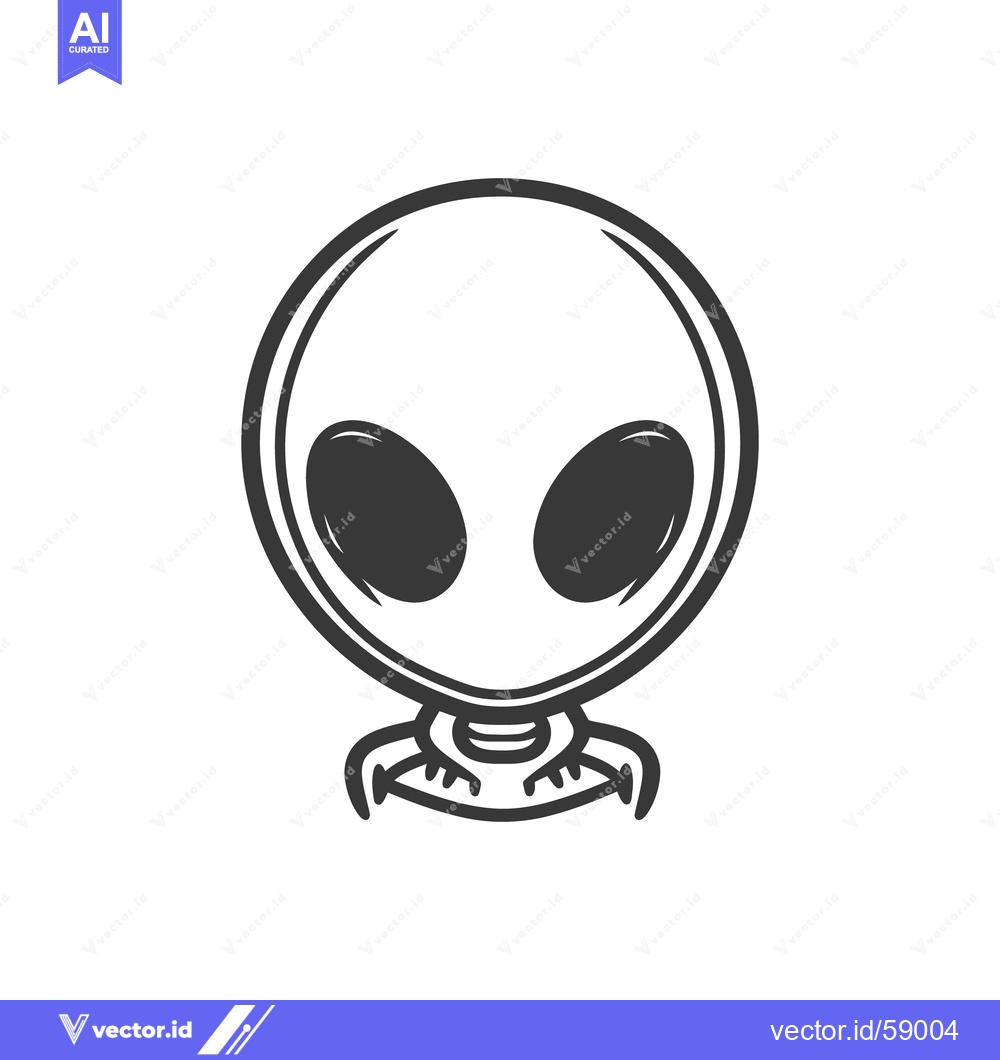 Premium Vector dari A minimalist depiction of a friendly extraterrestrial being with large