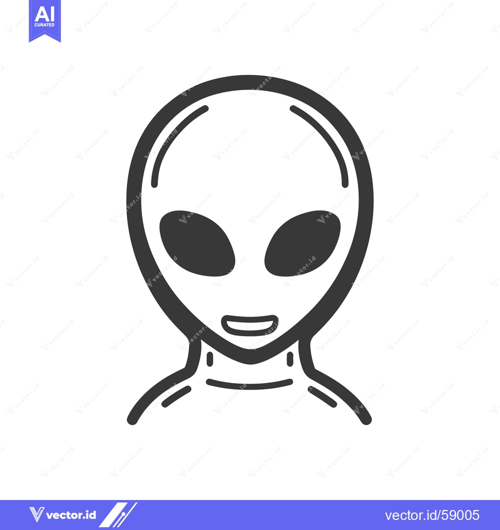 Premium Vector dari A simple black and white illustration of an alien creature
