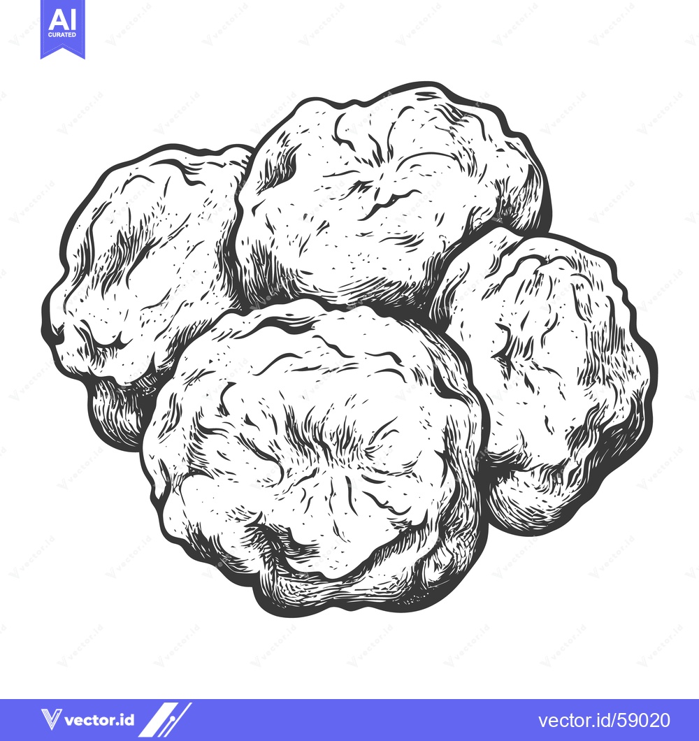 Premium Vector dari Four cooked food items arranged together with textured surfaces