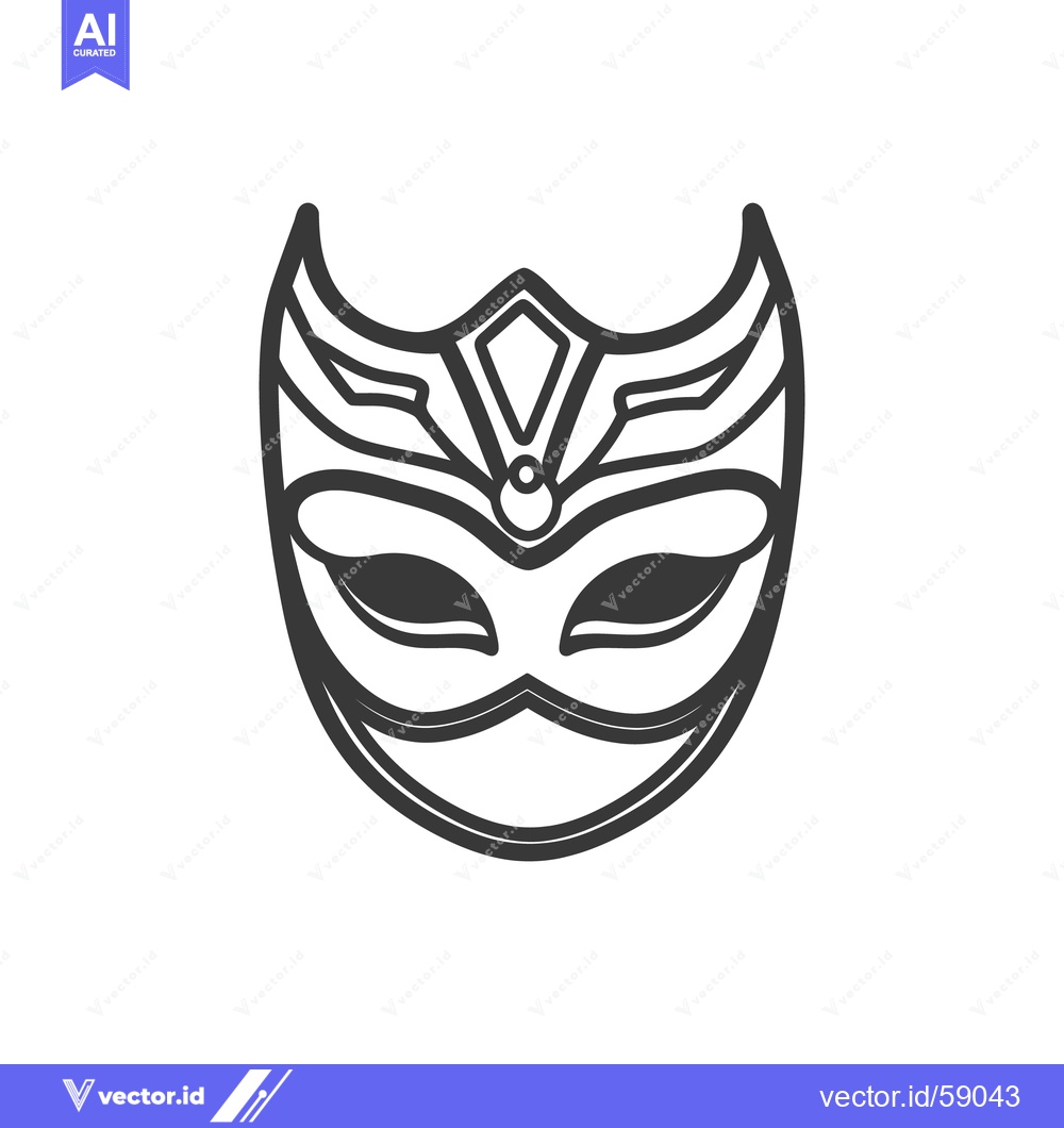 Premium Vector of Decorative black and white graphic illustration of a face mask design