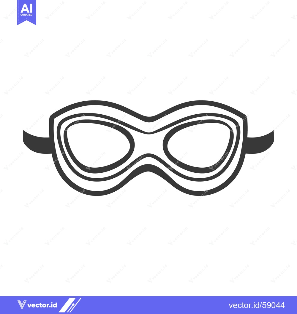 Premium Vector dari Simple graphic drawing of goggles with a headband design
