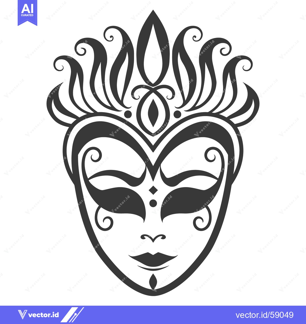 Premium Vector dari Decorative ornamental mask with elaborate design and elegant features
