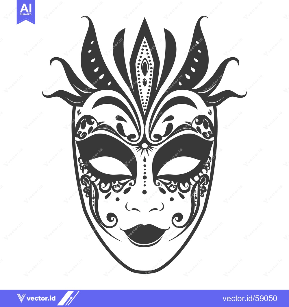 Premium Vector dari A decorative masquerade mask with ornate and elegant embellishments on