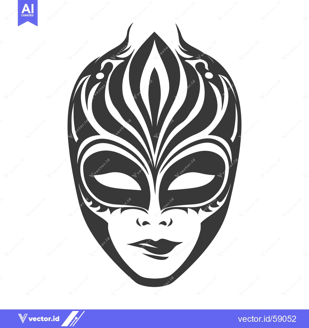 Premium Vector dari An artistic and ornate mask with detailed symmetrical patterns