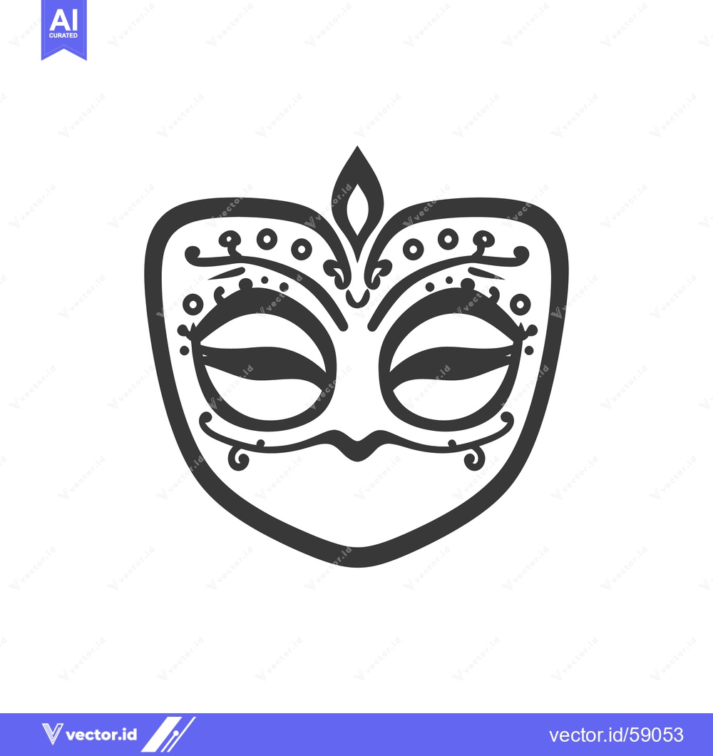 Premium Vector dari Detailed illustration of a decorated carnival mask with closed eyes
