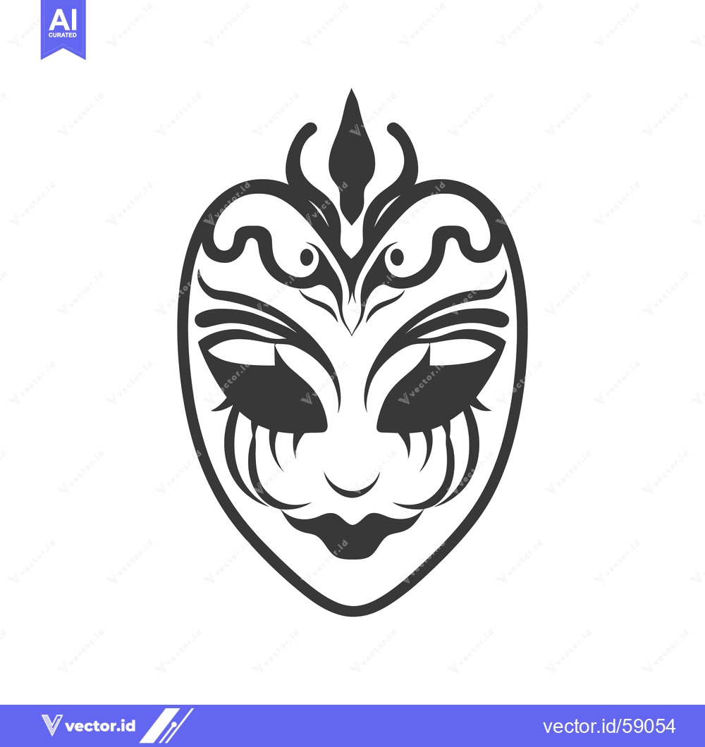 Premium Vector of Decorative ornate face mask design with dark colors and elegant detail