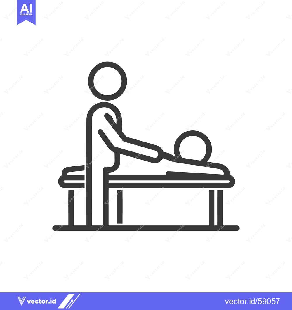 Premium Vector of Minimalist Massage Therapy Icon: Therapist and Client on Table