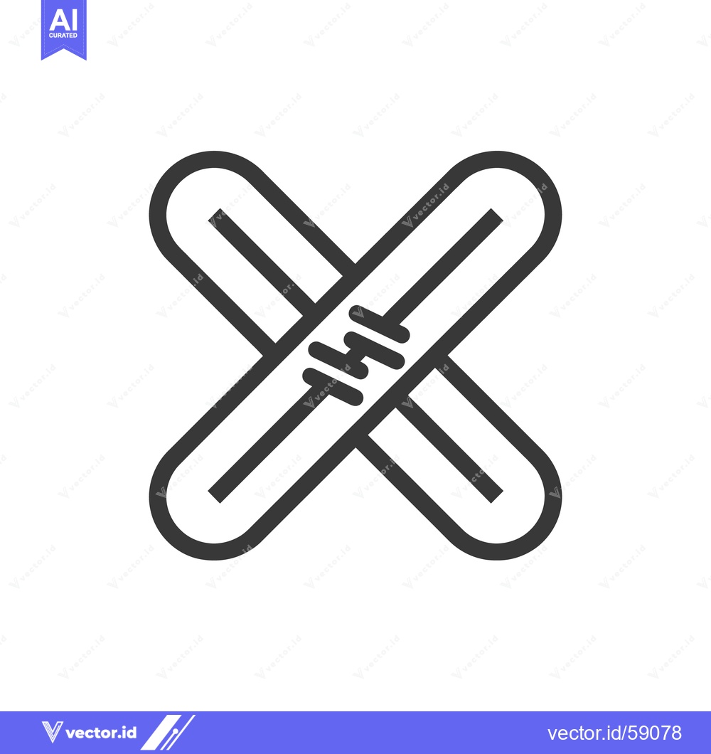Premium Vector dari Graphic illustration depicting crossed snowboards with diagonal stripe