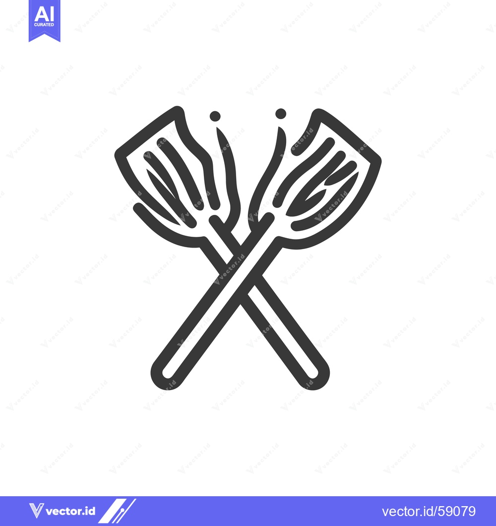 Premium Vector of Crossed paddles outline design depicting nautical elements and recreat