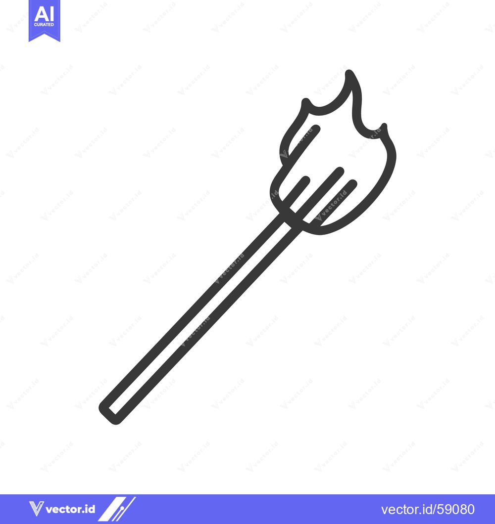 Premium Vector dari A drawing of a fork with flames at the top