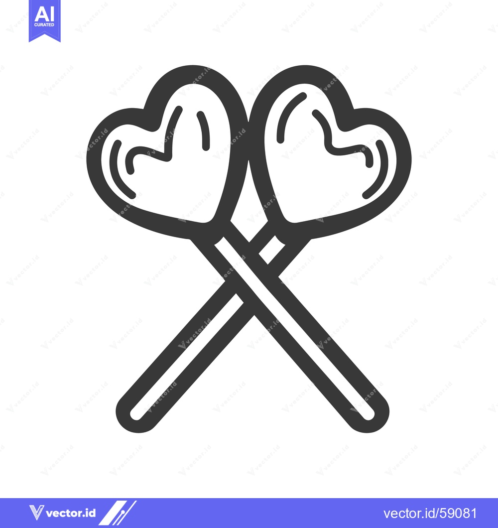 Premium Vector dari Two heart shaped lollipops are crossed over each other