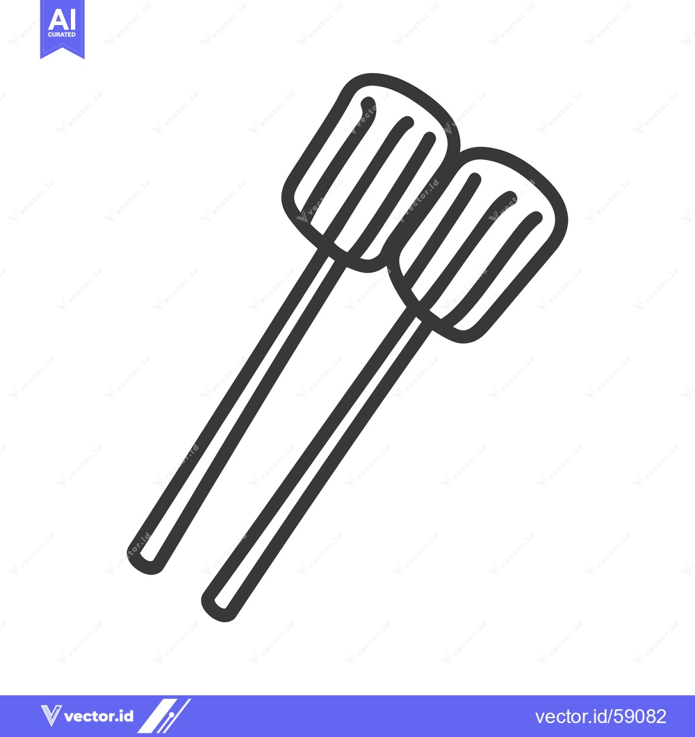 Premium Vector dari Two kitchen utensils showing their spatula and long handle designs
