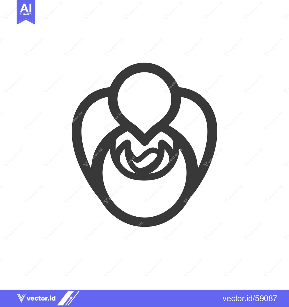 Premium Vector of A stylized graphic depicting a form embracing a central motif