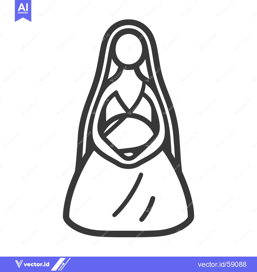 Premium Vector dari A stylized illustration of a woman wearing a veil holding hands