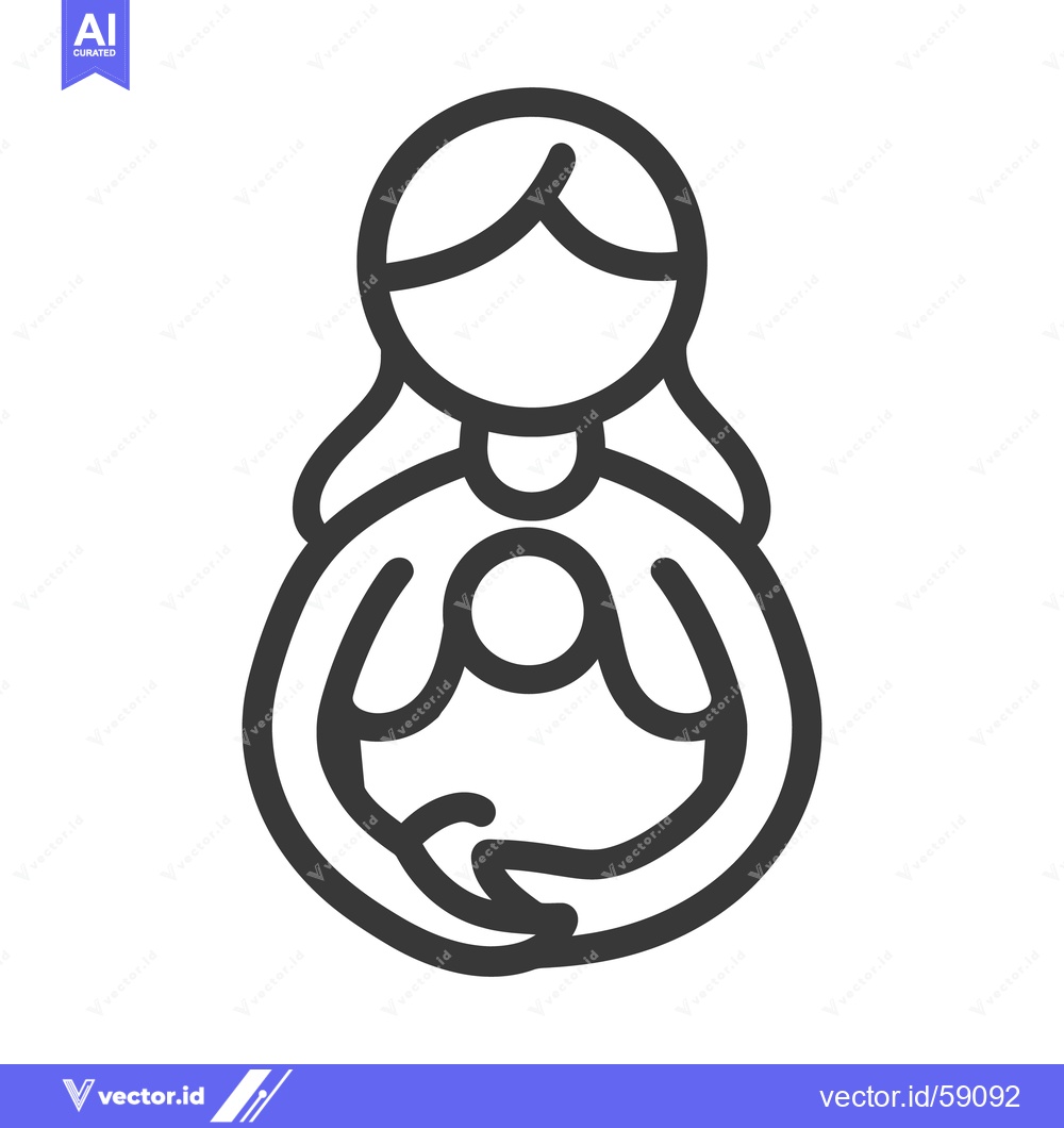 Premium Vector of An illustration depicts a mother holding her baby lovingly