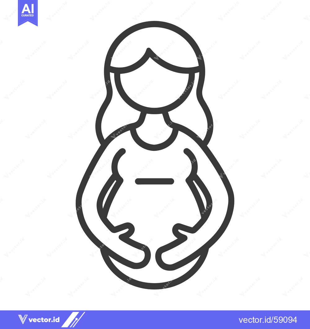 Premium Vector of A pregnant woman is holding her belly with her hands