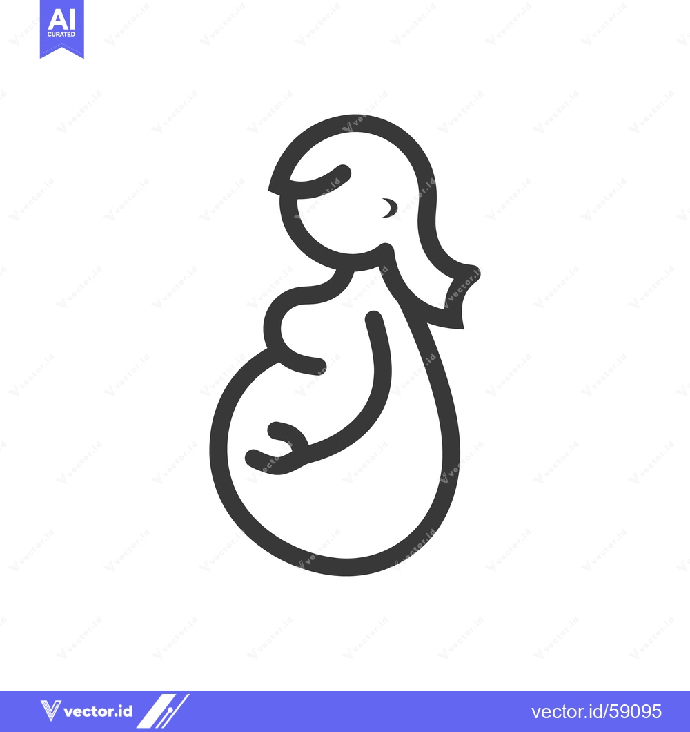 Premium Vector dari A simple outlined illustration of a pregnant woman gracefully standing