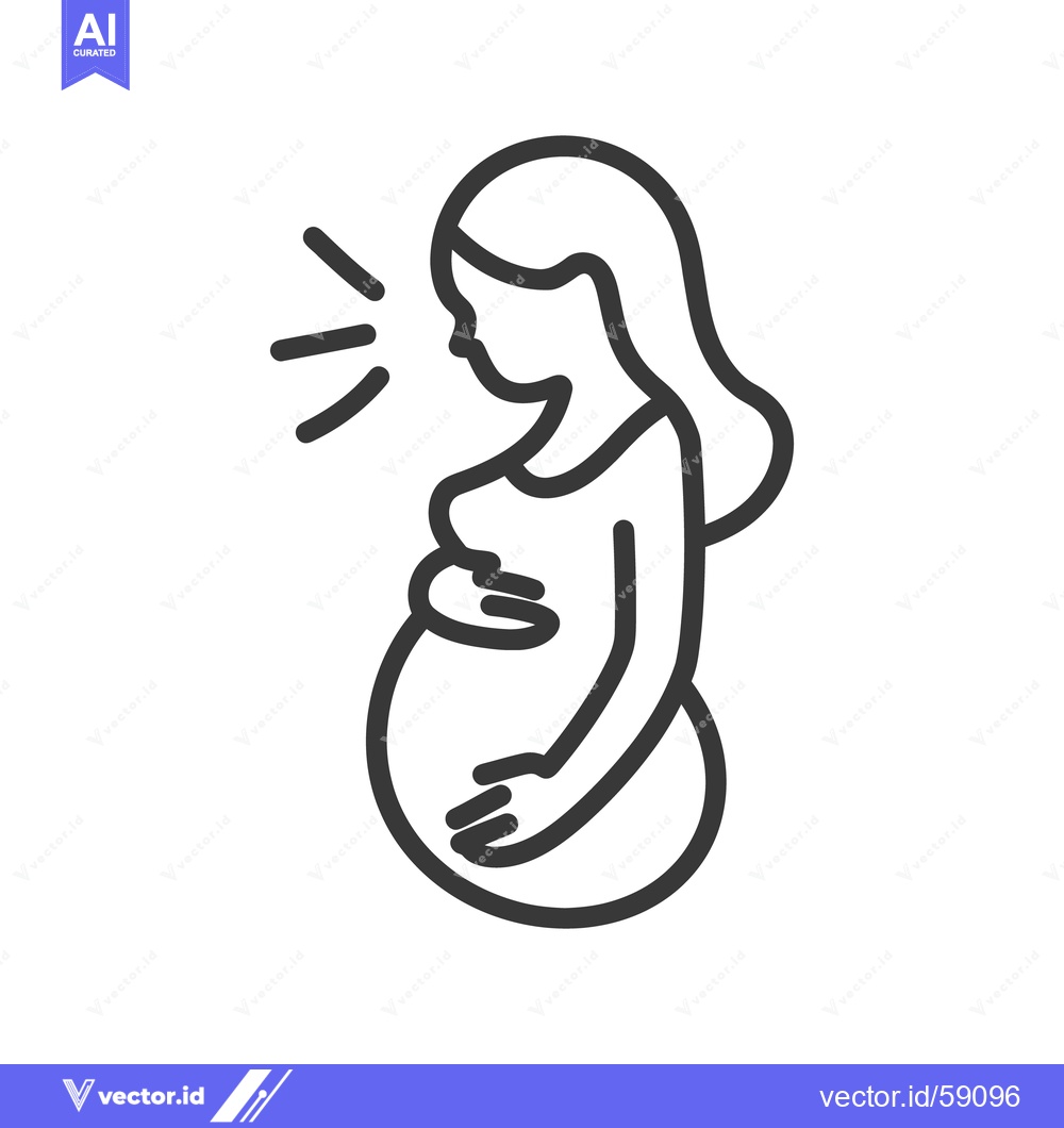 Premium Vector of A stylized pregnant woman speaking or perhaps exclaiming something pos