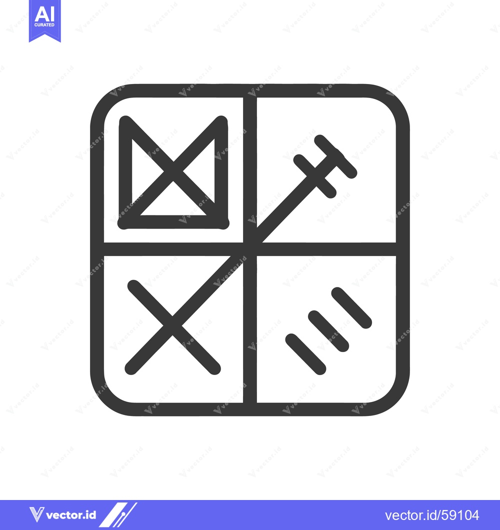Premium Vector of Simple geometric graphic depicting a divided square with lines