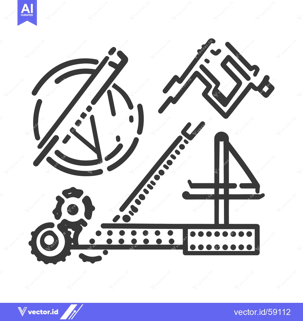Premium Vector dari Various engineering and measurement tools are illustrated in simple li