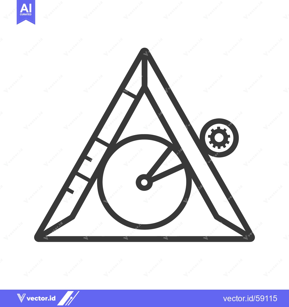 Premium Vector dari A geometric illustration of a clock and gears within a triangle