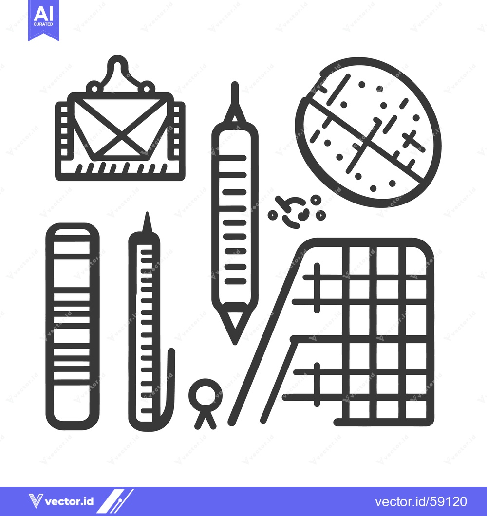 Premium Vector dari Stylized illustrations of stationary and laboratory equipment depicted