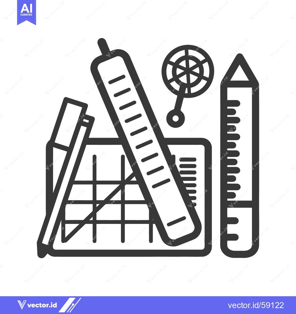Premium Vector dari Black and white illustration of drawing and design tools