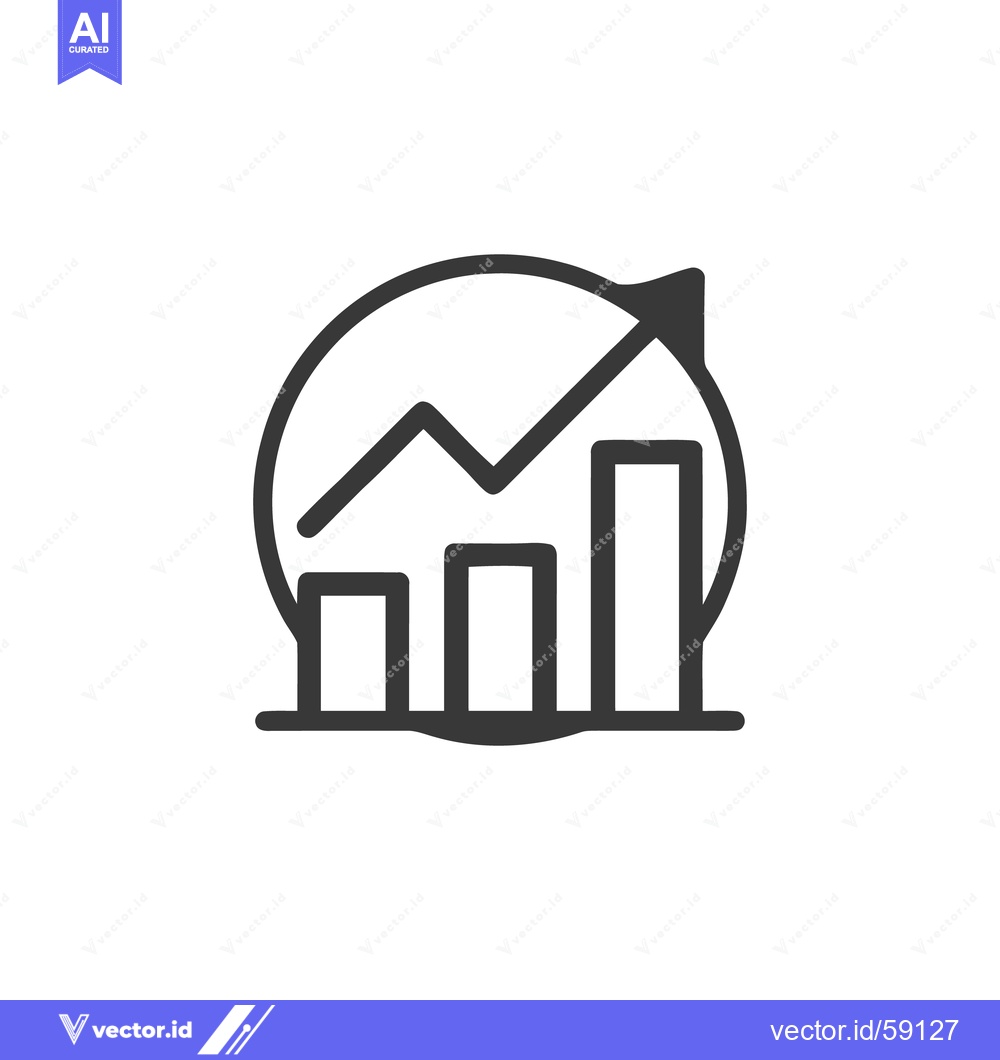Premium Vector of Ascending Bar Graph with Arrow Circle: Business Growth Icon