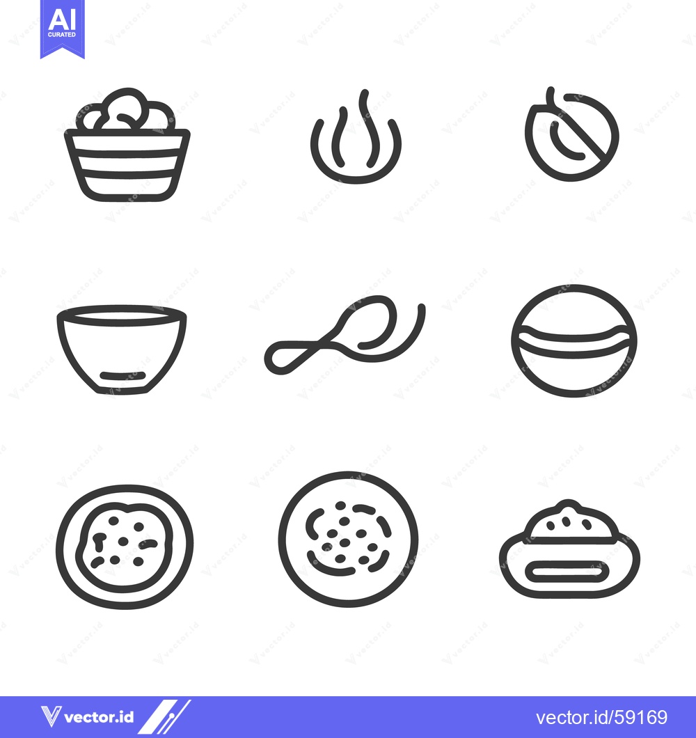 Premium Vector dari Simple vector icons depicting diverse food related objects in graphic