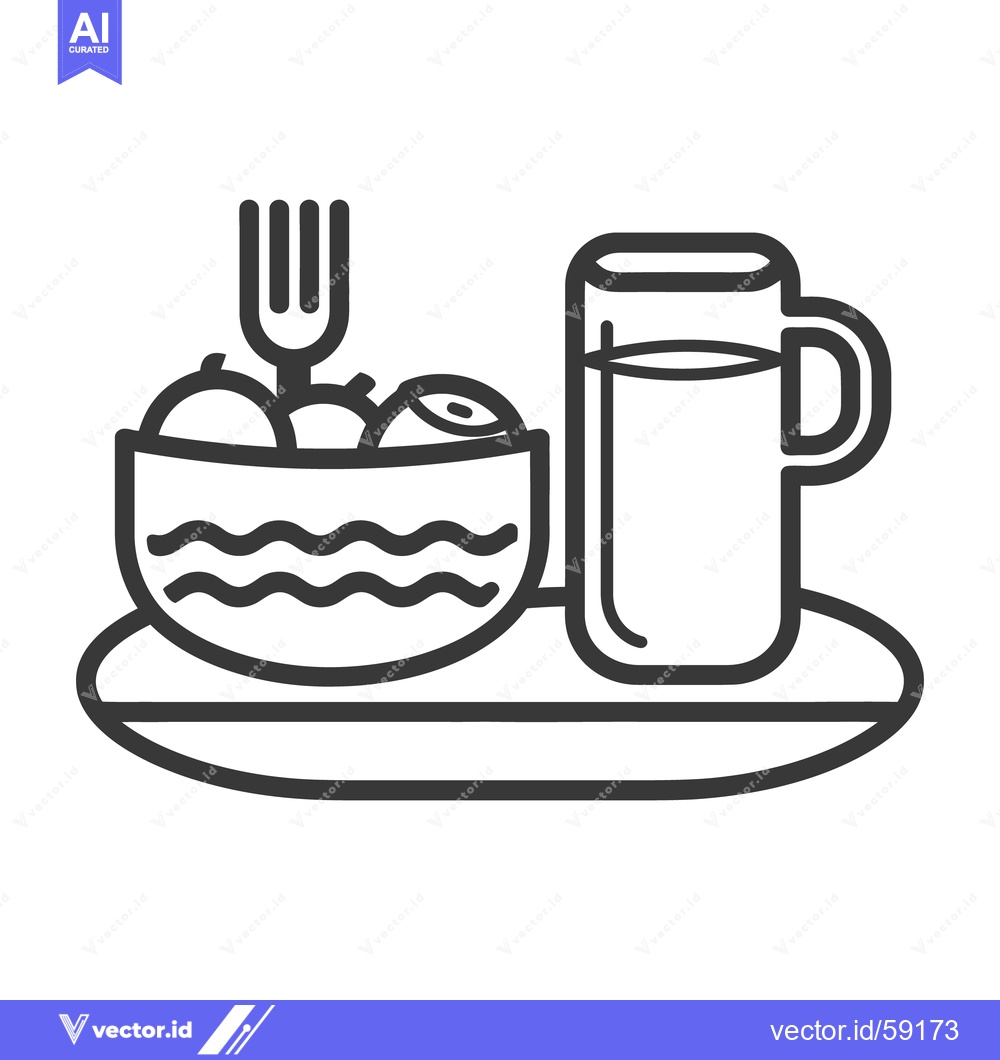 Premium Vector dari A simple illustration depicts a meal of fruit and a beverage