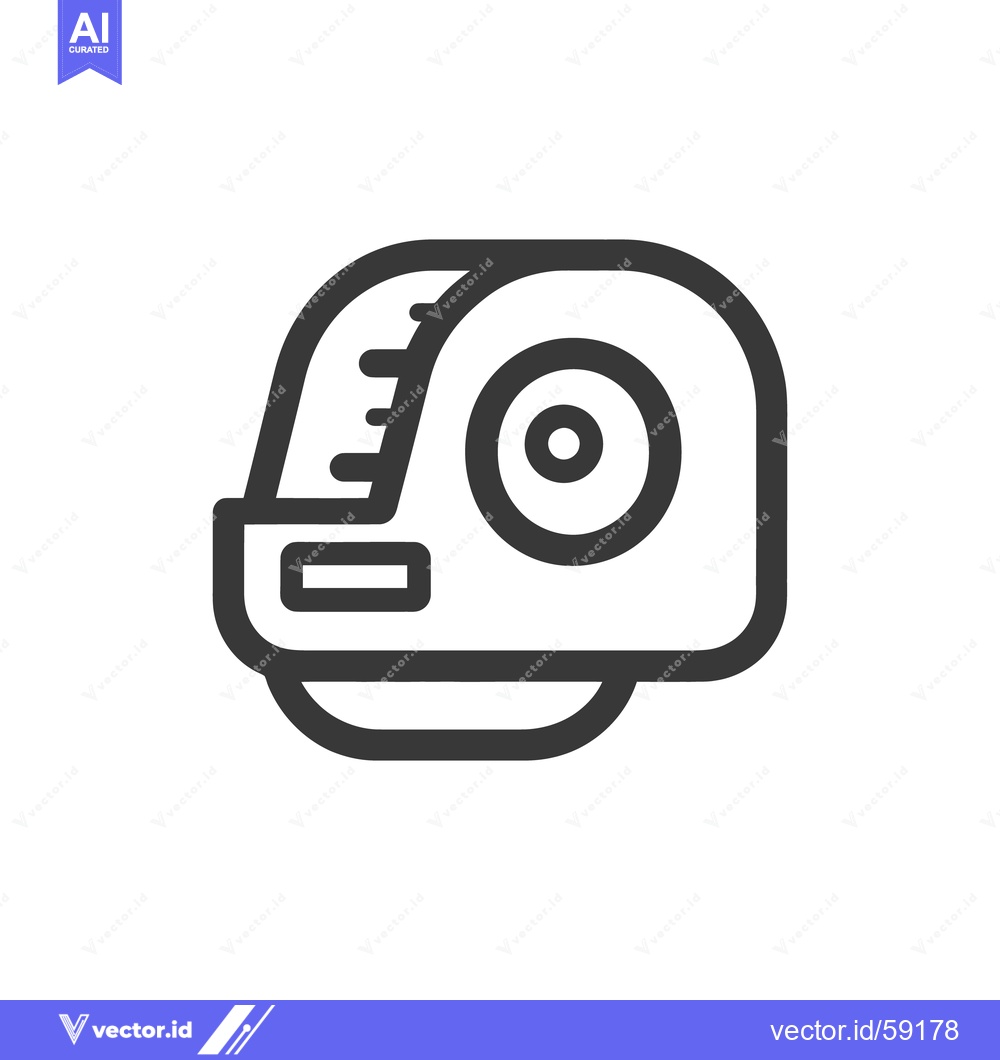 Premium Vector dari Minimalist Line Art: Hard Hat Icon with Bold Outline and Clean Design