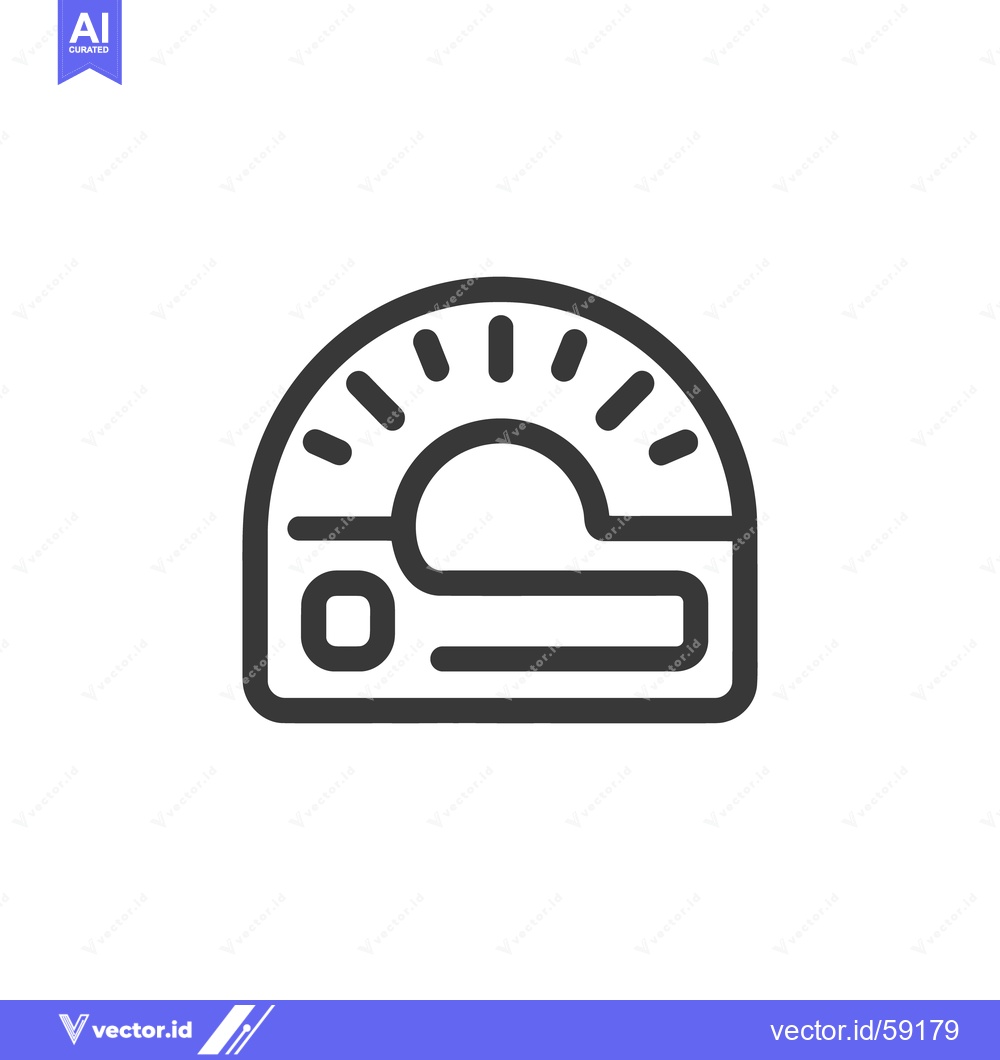 Premium Vector of Stylized Microwave Oven Icon with Radiant Heat Lines, Bold Outline on
