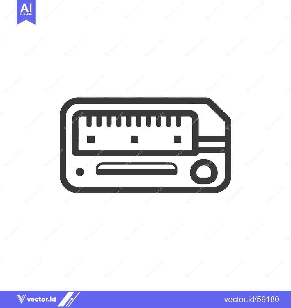 Premium Vector of Minimalist Line Art: Retro Radio Receiver Icon on White Background