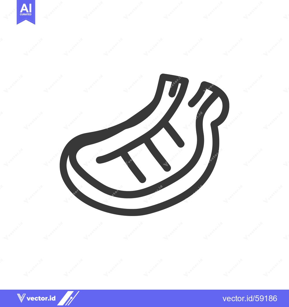 Premium Vector dari A Simple Vector Graphic Depicting a Cut of Cooked Meat